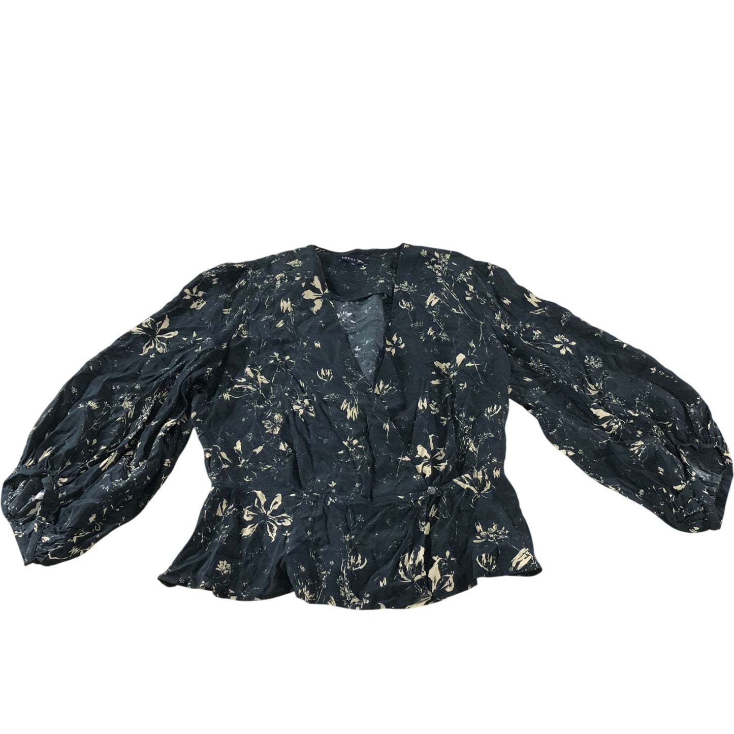 Soeur Black Floral Blouse - Size 8