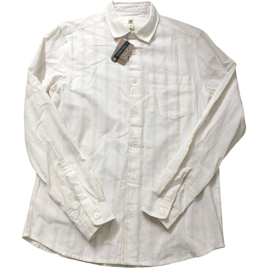 River Island Mens Casual Shirt White Striped Long Sleeve Size S