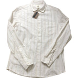 River Island Mens Casual Shirt White Striped Long Sleeve Size S