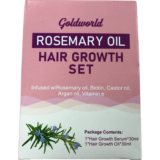Goldworld Rosemary Oil Hair Growth Set 2x30ml Serum Oil Infused Biotin