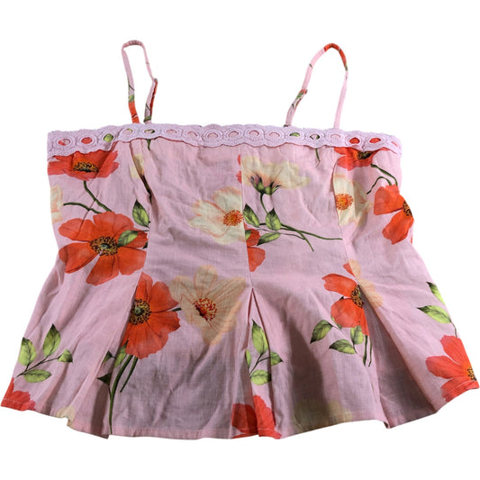 River Island Floral Print Camisole Top UK12 Pink