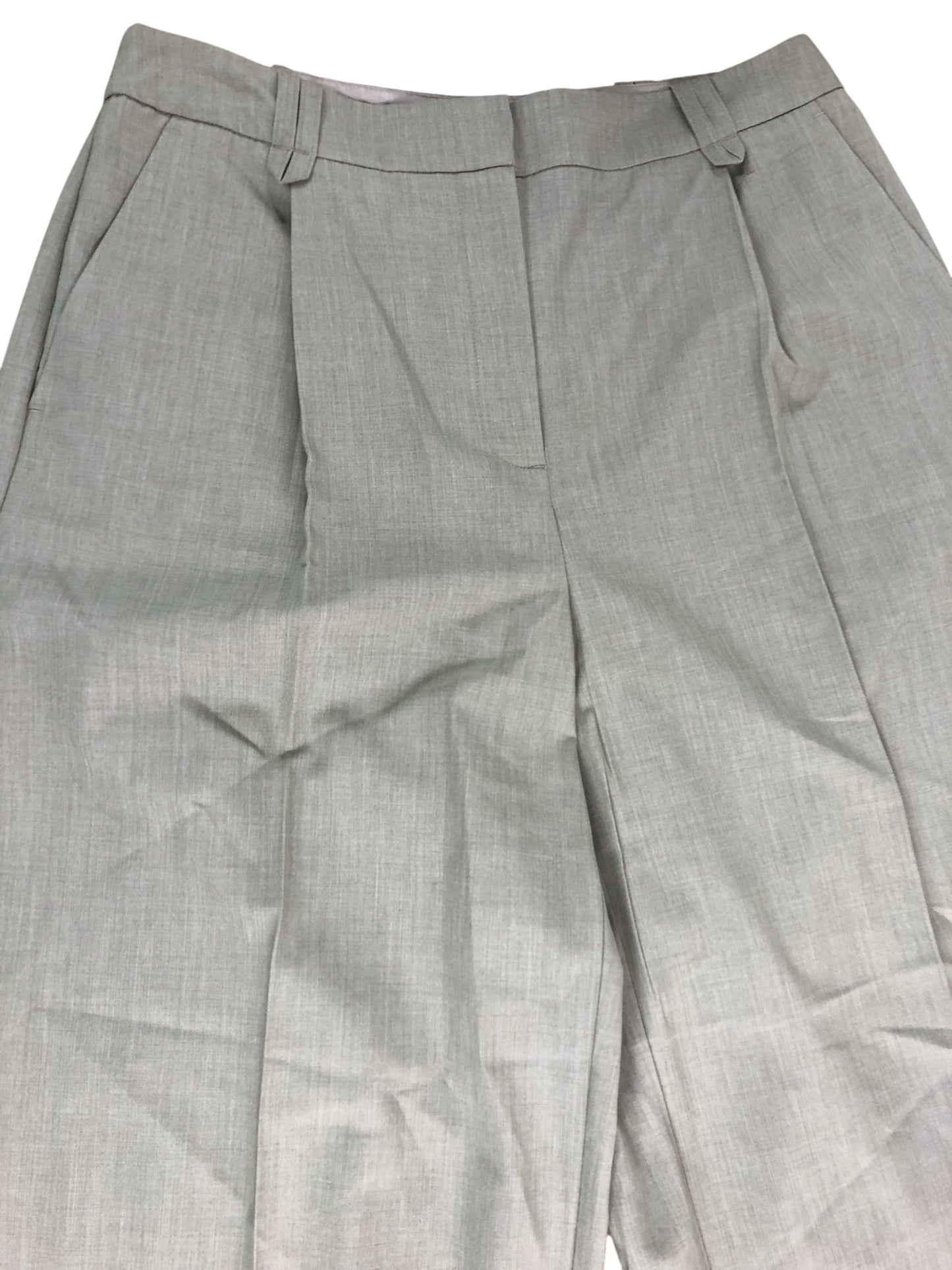 River Island UK10 Women's Grey Tailored Trousers Pleated Straight Fit