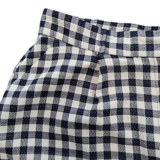 River Island Gingham Check Shorts UK18 Women's Navy White Casual 44 Cotton