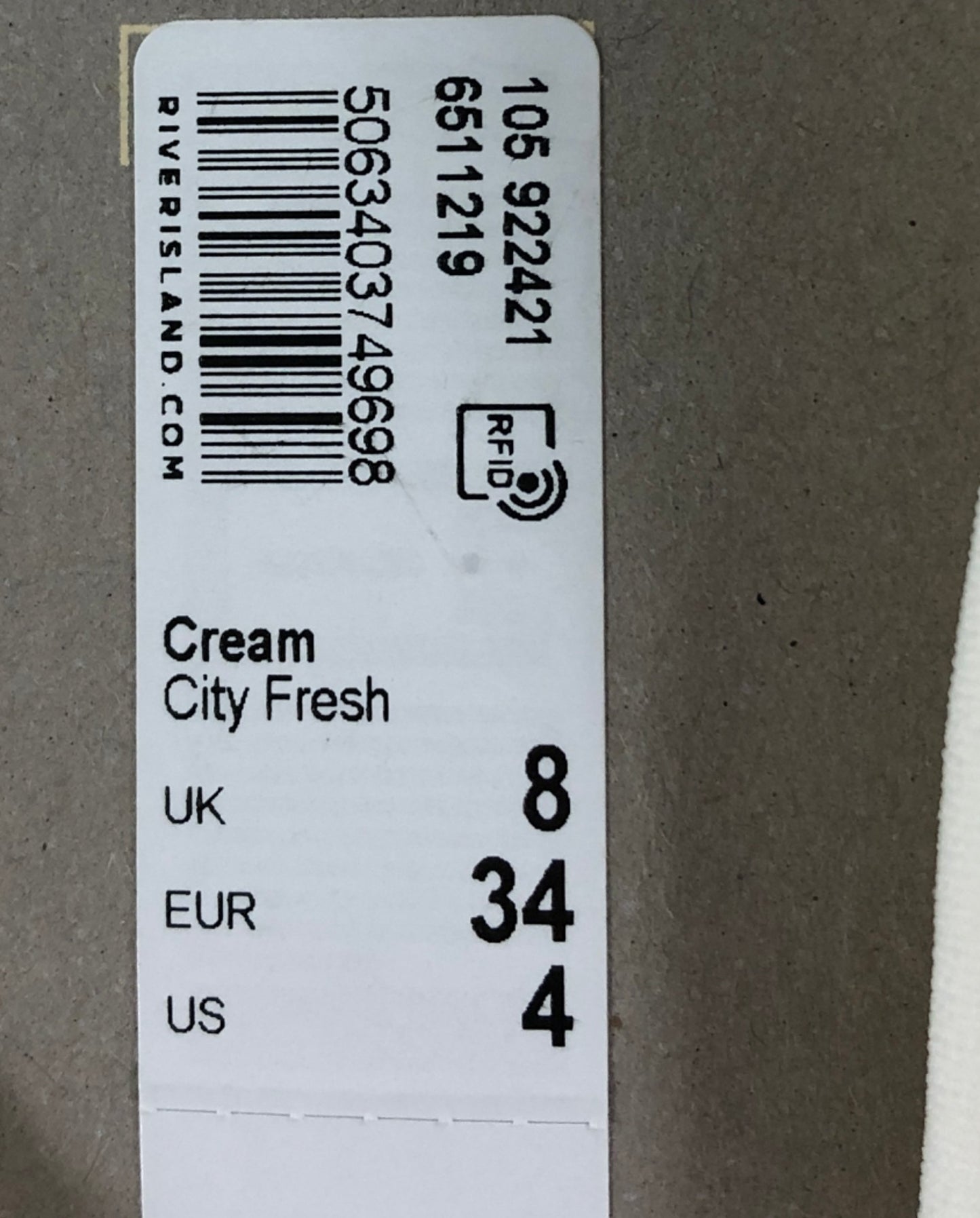 River Island Studio Summer Top UK8 Women's Cream Polo Style 100% Polyester