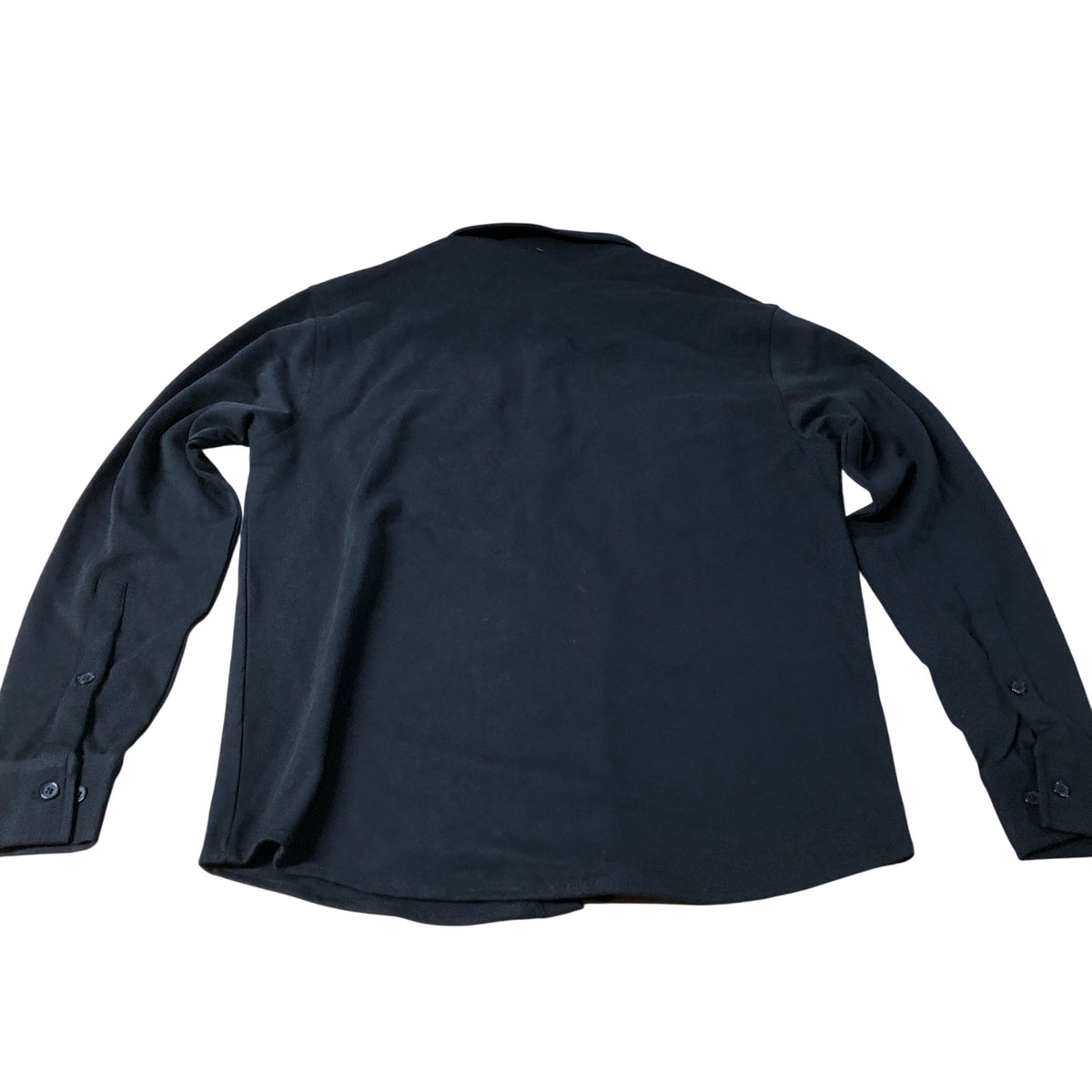 Enzo Milano Men's Long Sleeve Button Up Shirt Black with Pockets Large