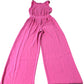 Pink Jumpsuit Women's Casual Wide Leg Sleeveless Comfortable UK4