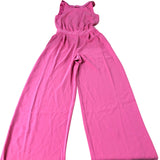 Pink Jumpsuit Women's Casual Wide Leg Sleeveless Comfortable UK4