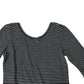 Striped Top Women's Long Sleeve Black White Cotton Casual Tee Size 10