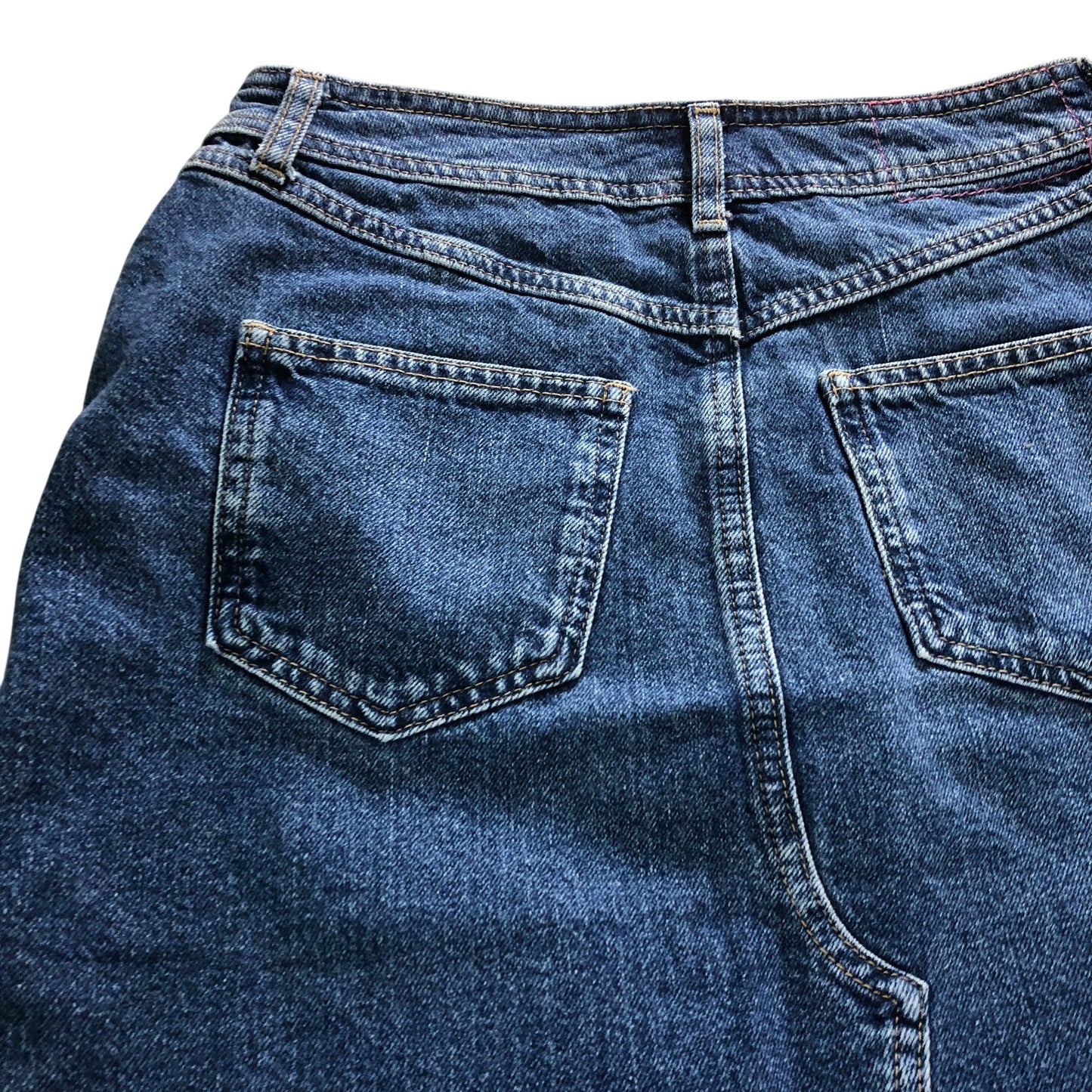 River Island Denim Skirt Size 8 UK Women's Blue Straight Cut Casual Style