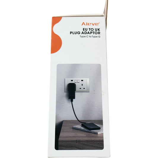 Aieve EU To UK Plug Adaptor 3 Pack Type C To Type G High Temperature Resistance