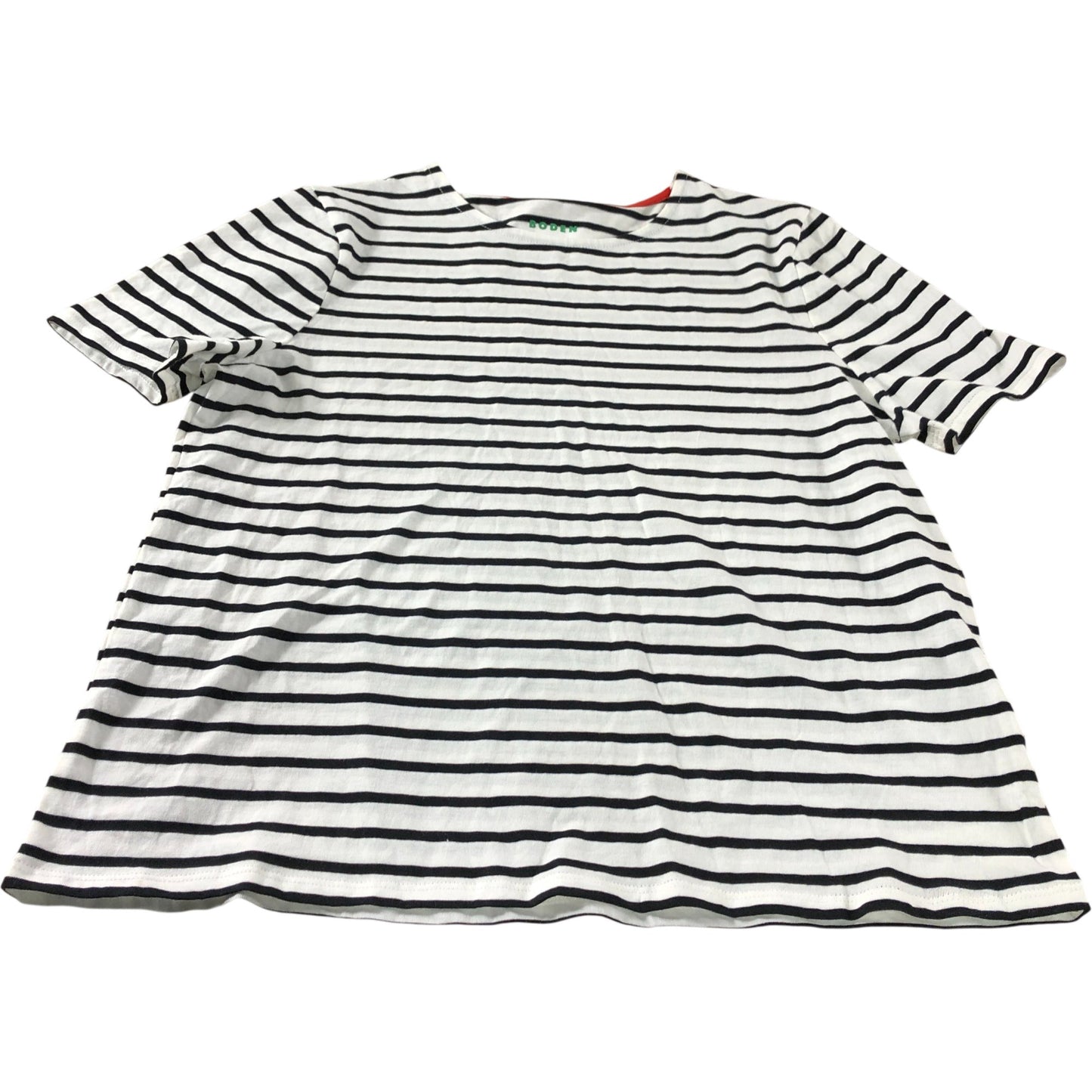 White Striped Relaxed T-Shirt - Size 10