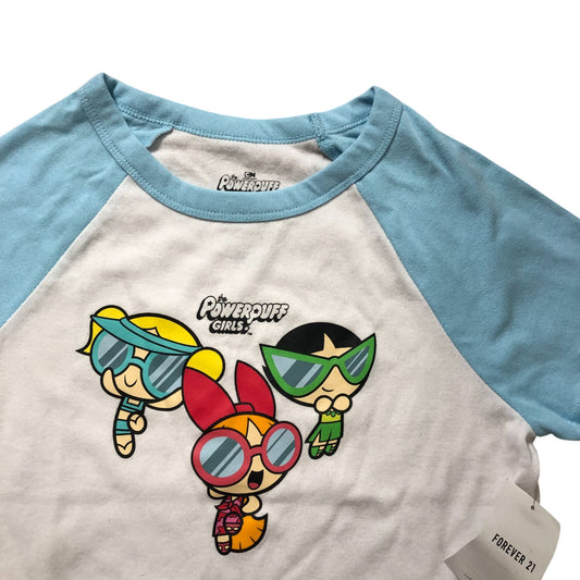 Forever 21 Powerpuff Girls Cropped T-Shirt Size L Clothing Cartoon UK 14-16
