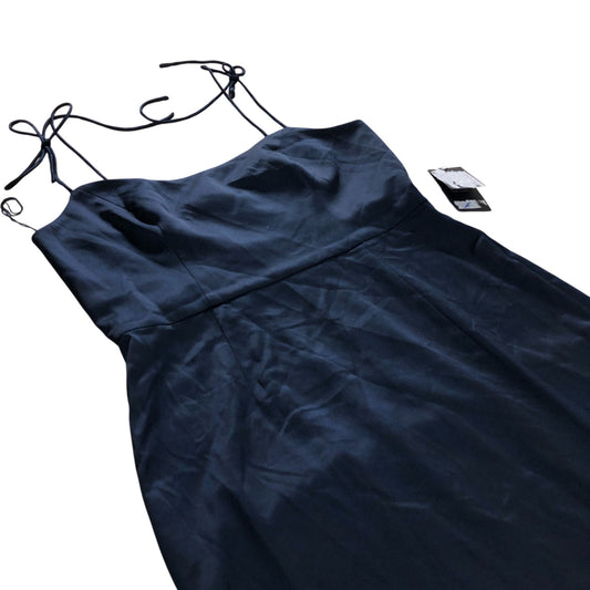 Adrianna Papell Maxi Dress UK14 Women's Navy Blue Spaghetti Strap Elegant Gown