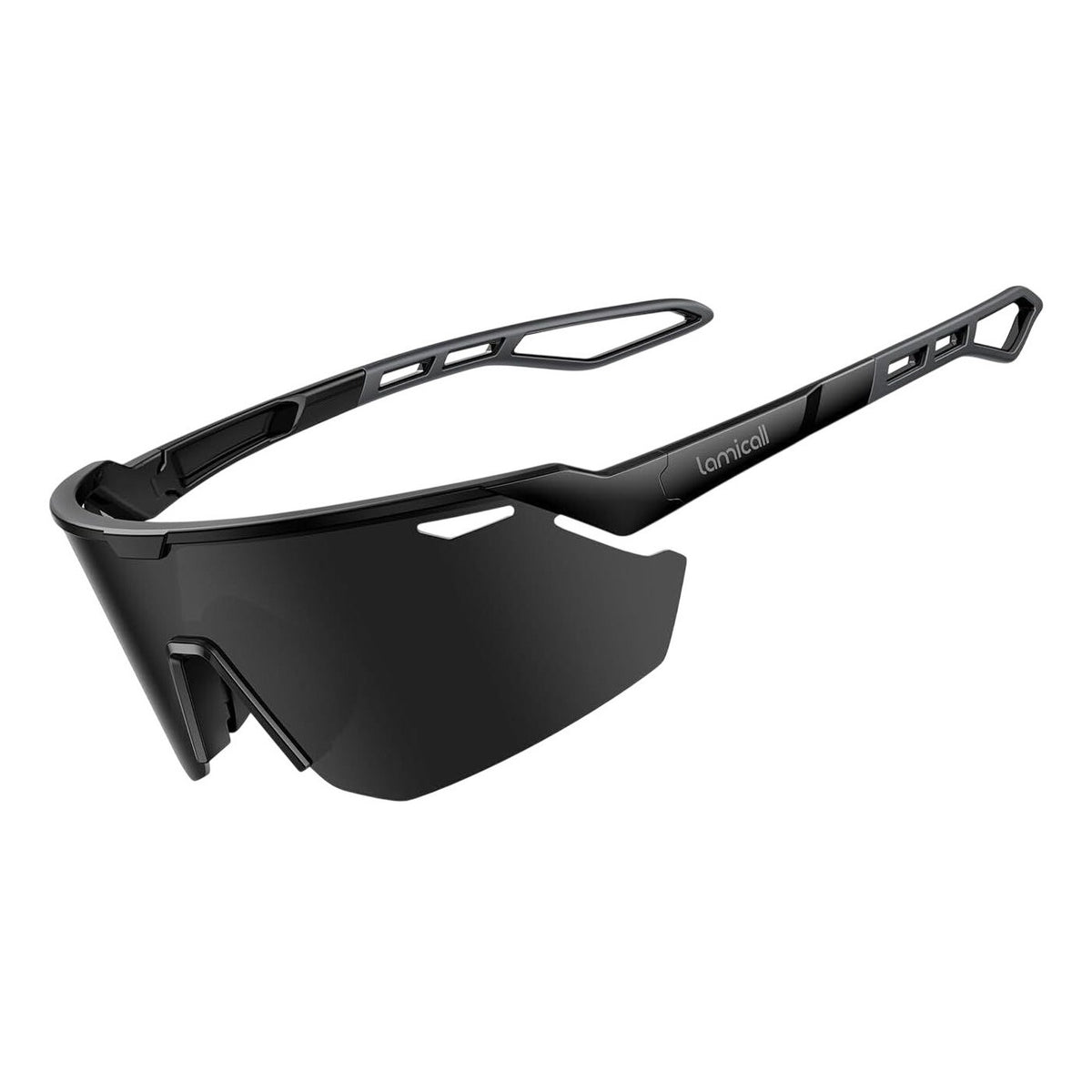 Lamicall Cycling Sunglasses Black BCPE02-BK UV400 Protection Breakage Proof