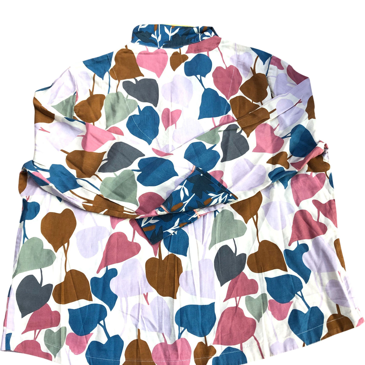 Colourful Leaf Print Shirt Size XL Women's Casual Long Sleeve Top