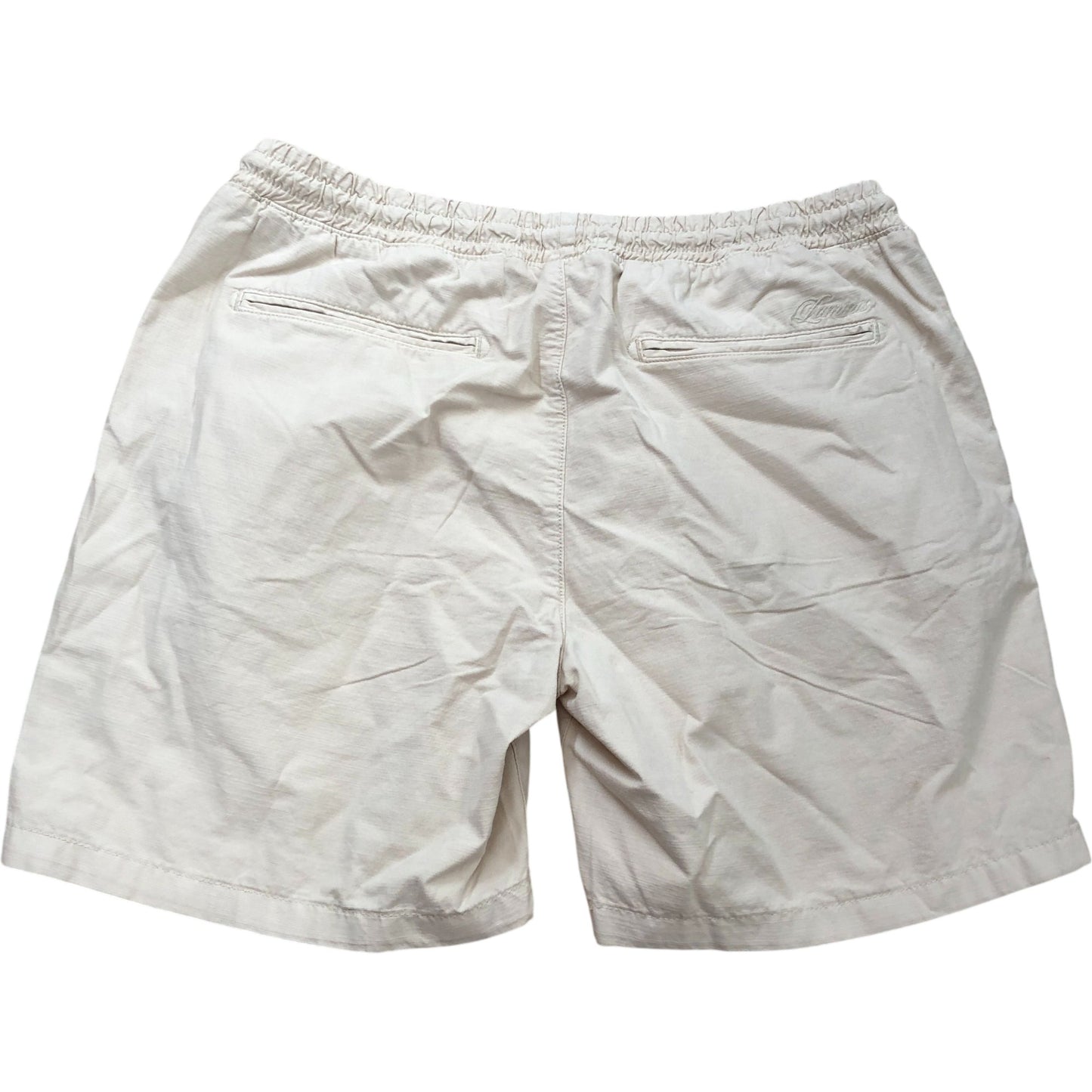 River Island Studios Mens Large Beige Cotton Blend Elasticated Shorts