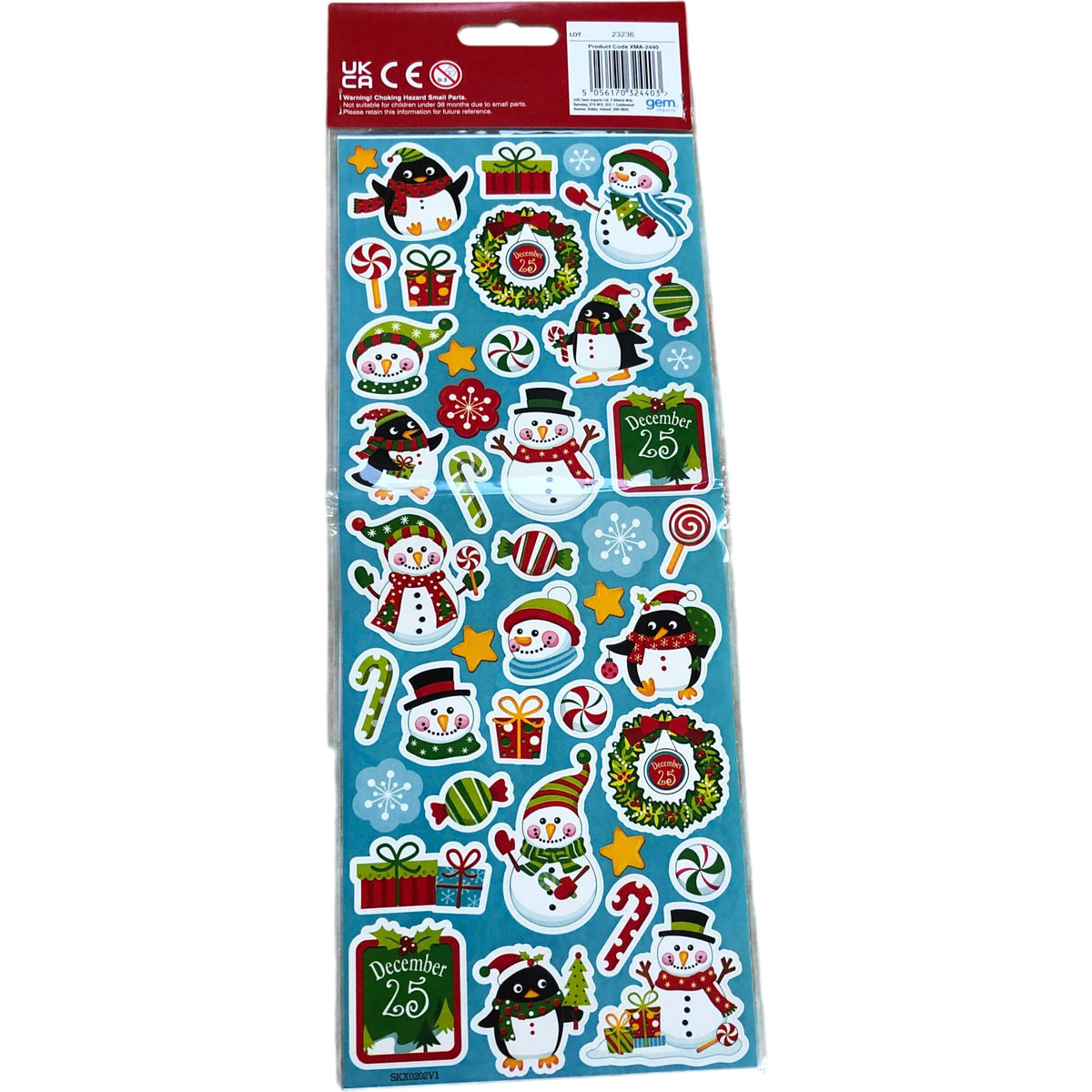 Kids Craft Sticker Pack Christmas Winter Decorations Snowman Theme 130 Stickers