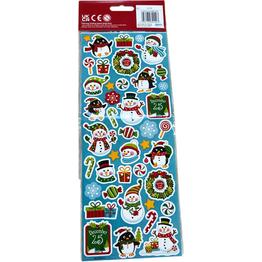 Kids Craft Sticker Pack Christmas Winter Decorations Snowman Theme 130 Stickers
