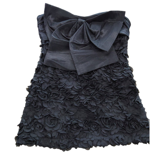 River Island UK14 Women's Black Floral Dress With Bow Detail Cocktail Dress