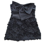 River Island UK14 Women's Black Floral Dress With Bow Detail Cocktail Dress