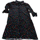 Dancing Leopard Women's Shirt Dress Size 10 Colourful Print Black