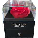Best Wishes Jewellery Box With Red Rose And Necklace Gift Set