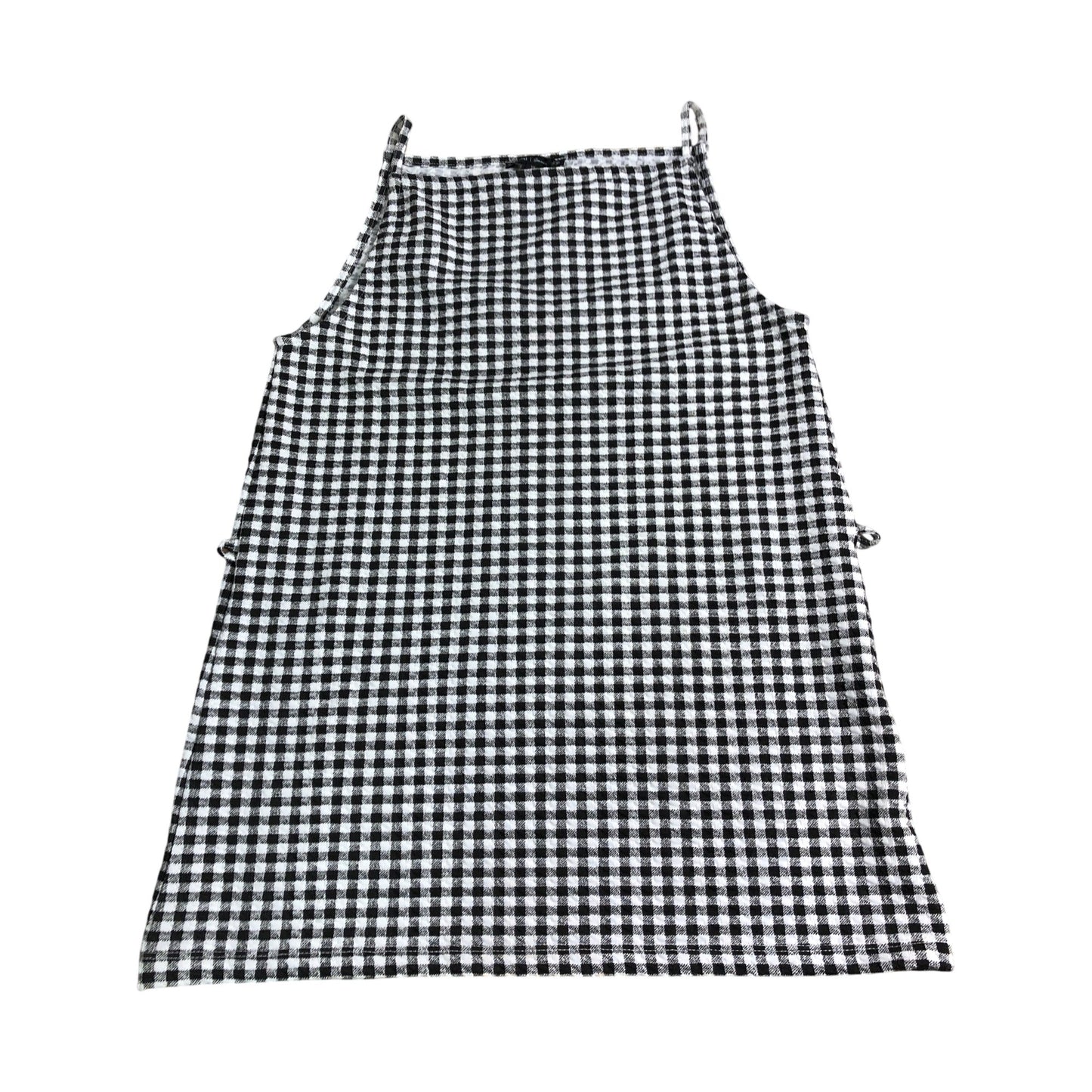 River Island Checked Smock Top Women's Gingham Pattern Black White Size Medium