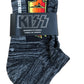 KISS Crew Socks L/G Men's 9-12 Women's 11-14 Black Cushioning Design