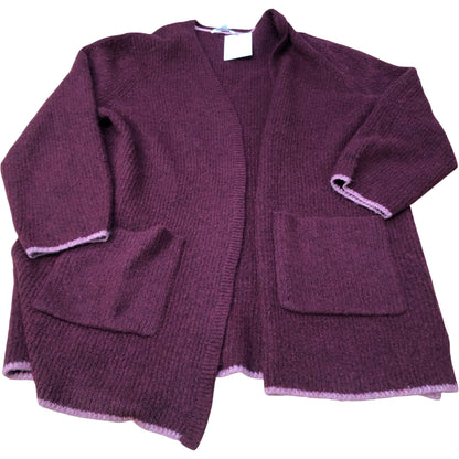 Women's Cardigan Burgundy Soft Knit with Pockets