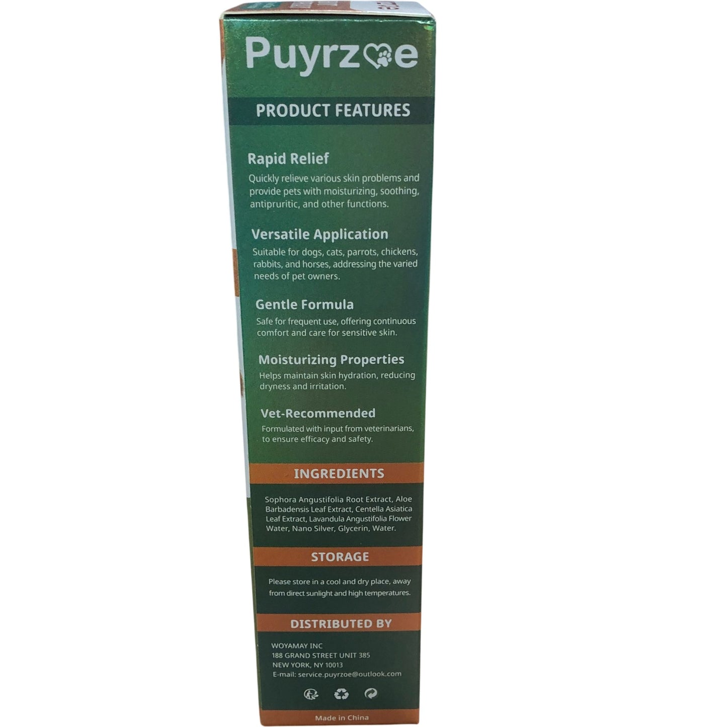 Puyrzoo Pet Skin Care Spray 120ml Fast Acting Itch Relief Anti Inflammation