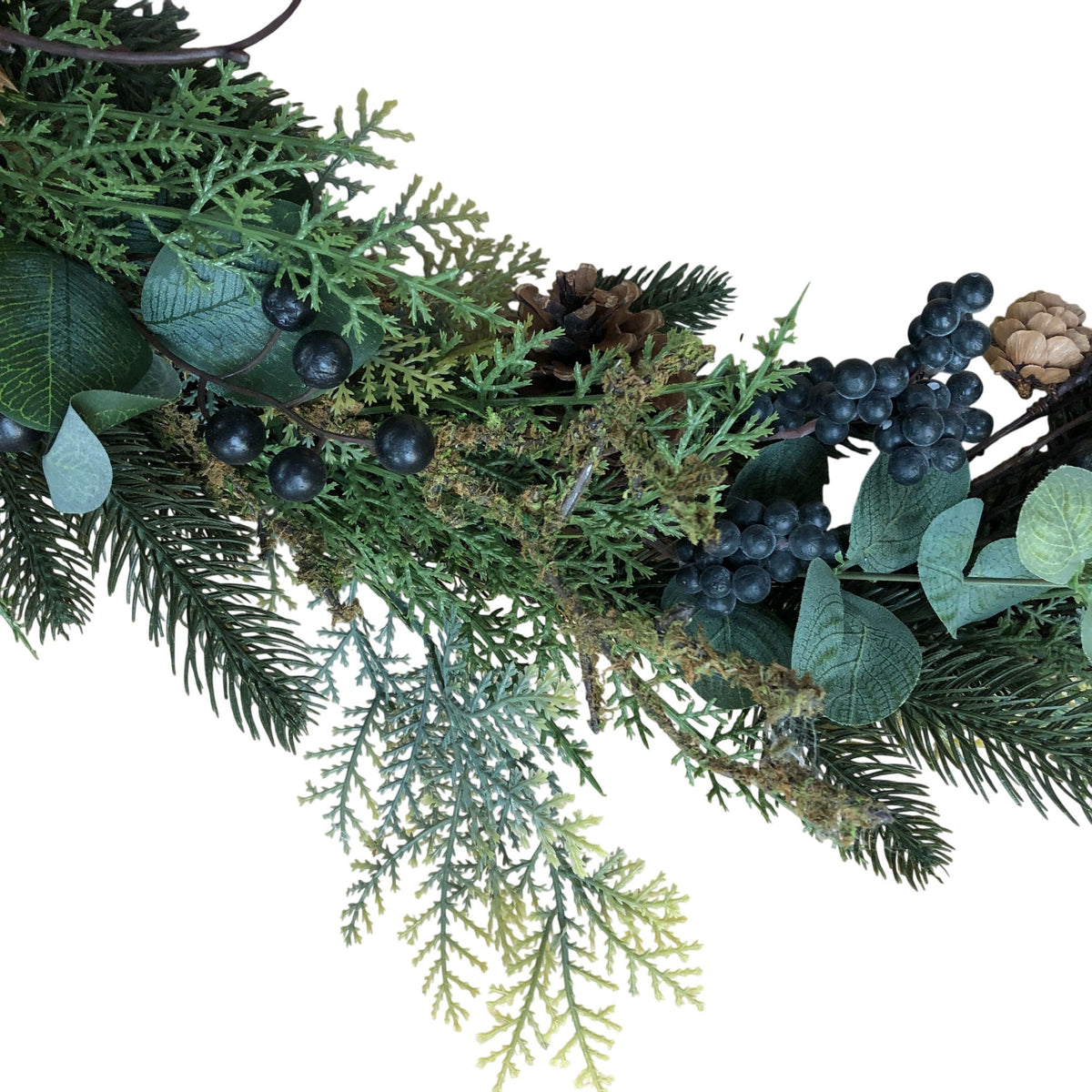 Greenery Garland Artificial Décor With Pine Cones And Berries 5FT