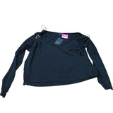 River Island Black Long Sleeve Top Women's Design with Gold Accent Size 16
