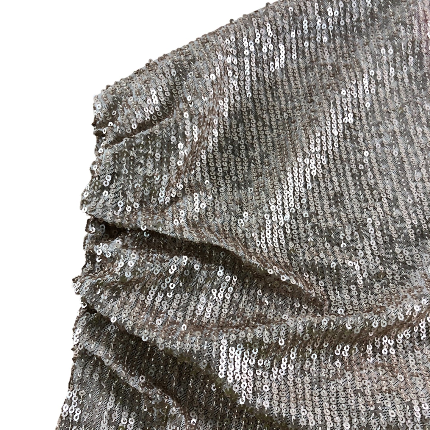 Branded Beige Sequin One Shoulder Top - Size 18