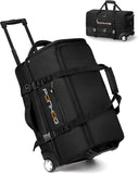 PONHOG 21 Inch Wheeled Duffel Bag Black Portable Lightweight Travel Holdall