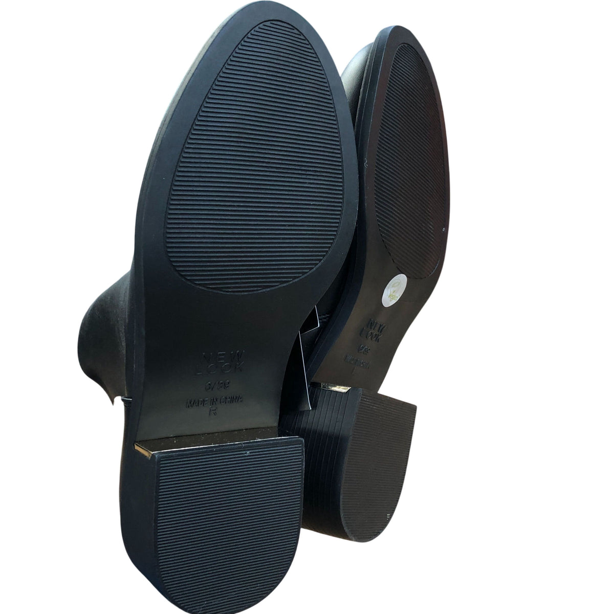 Wide Fit Ankle Boots Black Gold Heel Size 6
