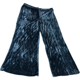 Women's Wide Leg Velour Trousers Trousers Dark Teal Flare Size 16R