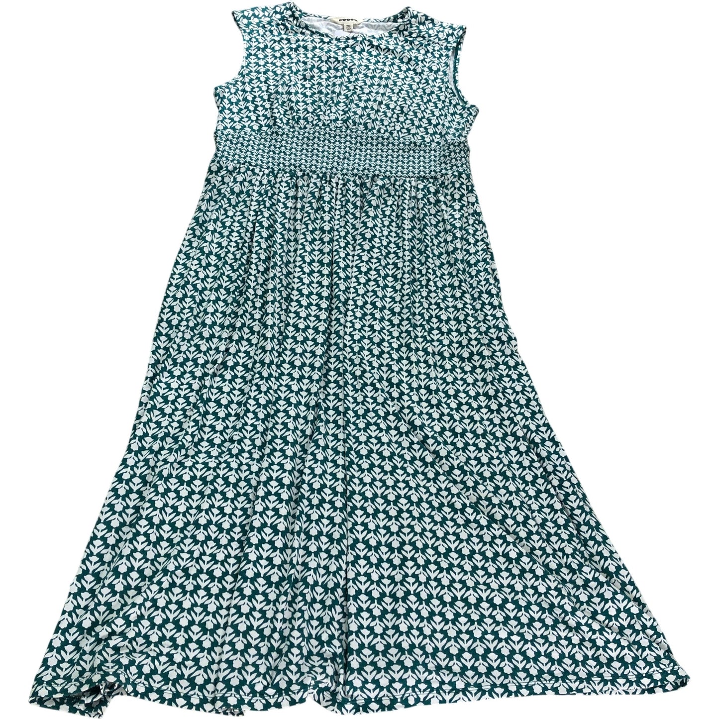 Branded Petite Green Floral Midi Dress - Size 14