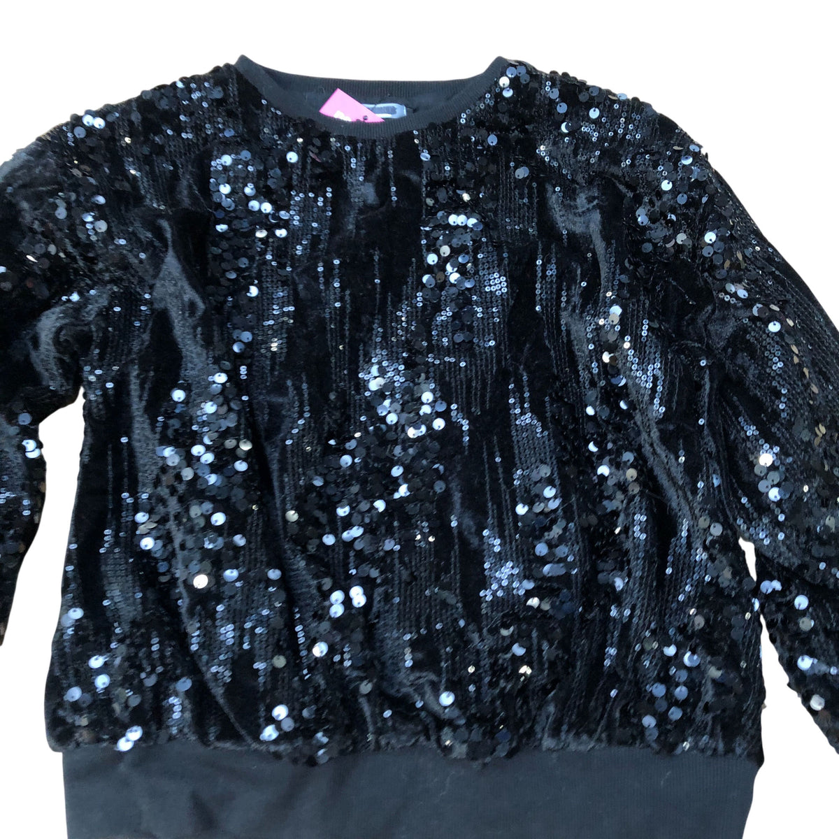 Sequin Sweater 10 Years Girls Black Long Sleeve Soft Warm Top