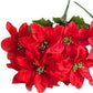Red Poinsettia Artificial Flowers - 6 Pieces