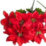 Red Poinsettia Artificial Flowers - 6 Pieces