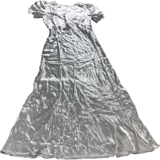 Branded Metallic Satin Maxi Dress - Size 16