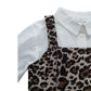 River Island Girls Leopard Print Crop Top UK9 Years Women's Long Sleeve