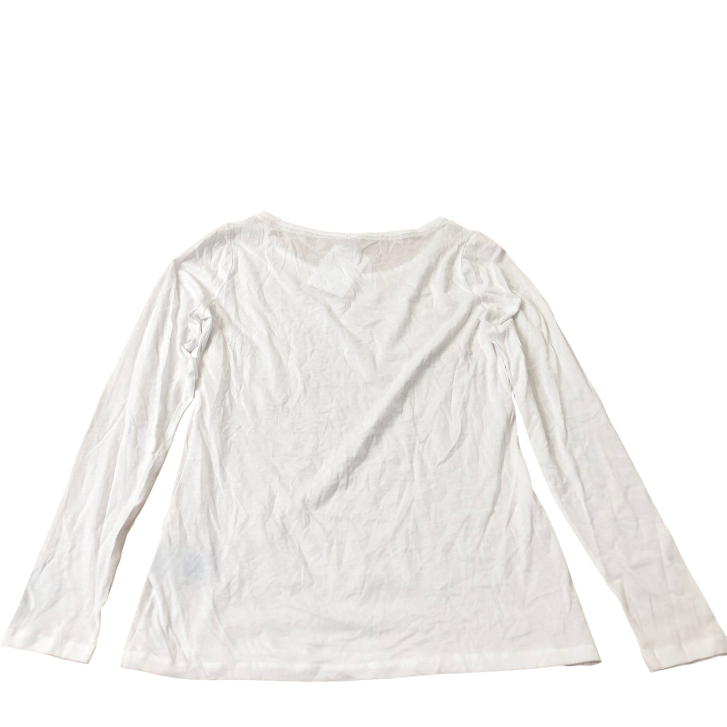 Women's Long Sleeve Top White Cotton Casual Wear Fashion UK12