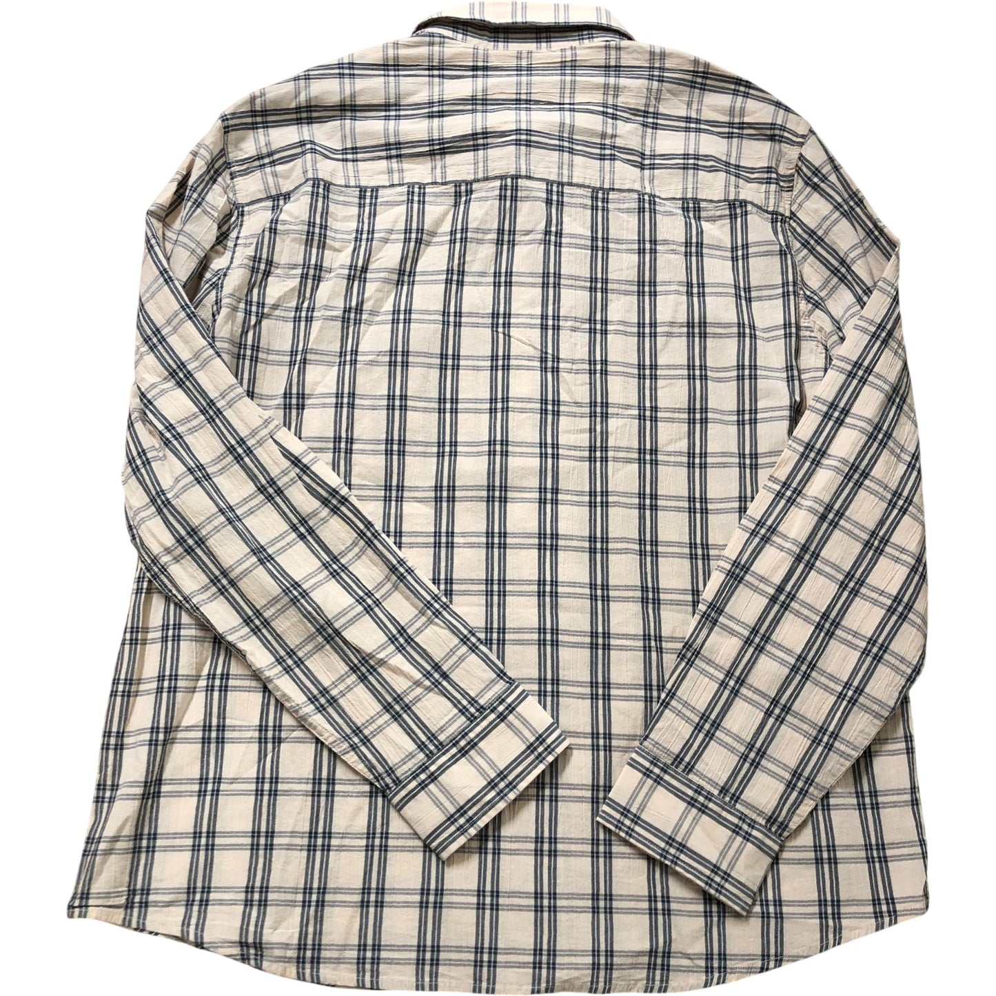 River Island Plaid Shirt S Men's Light Cotton Casual Shirt Blue White