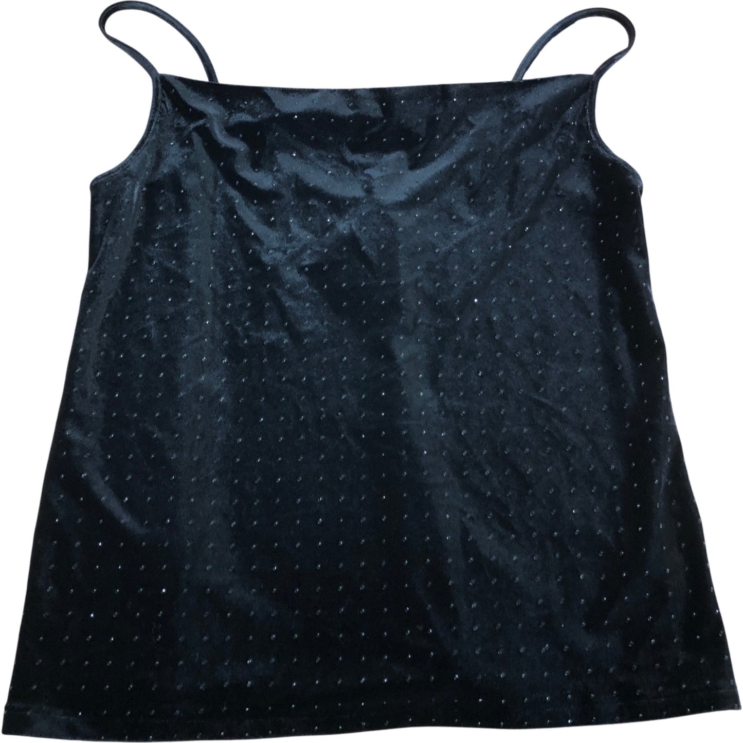 Velvet Camisole Top UK12 Women's Sparkle Sleeveless Black Classic