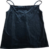 Velvet Camisole Top UK12 Women's Sparkle Sleeveless Black Classic