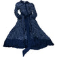 Women's Navy Blue Striped Midi Dress Size 12