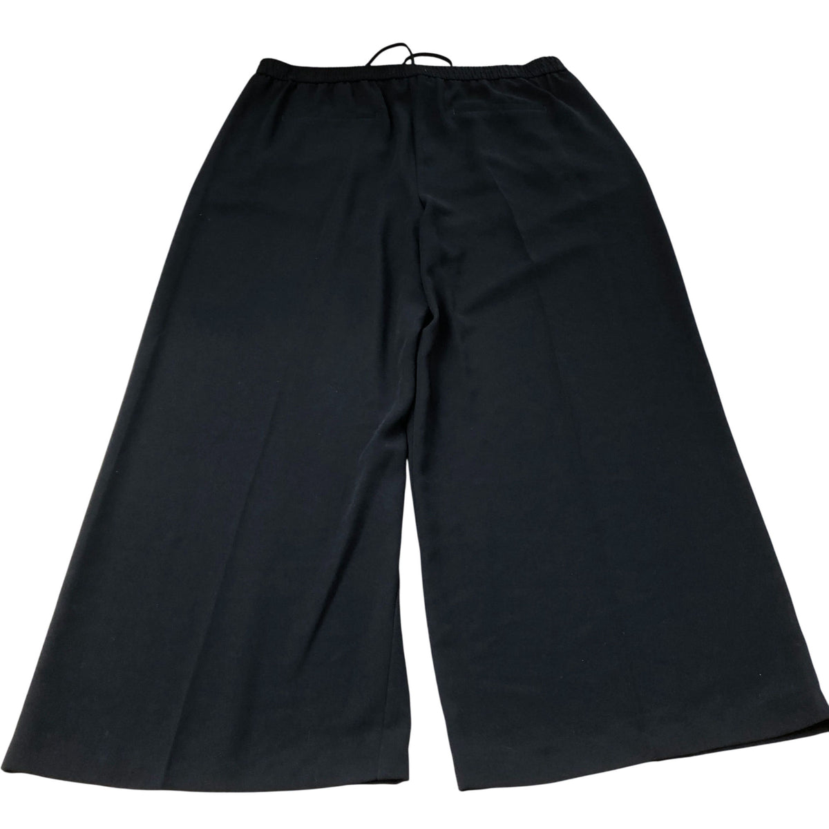 High Waisted Trousers UK 18 Unknown Women's Black Wide Leg