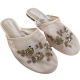 Women's Embellished Mules Floral Slip On Shoes