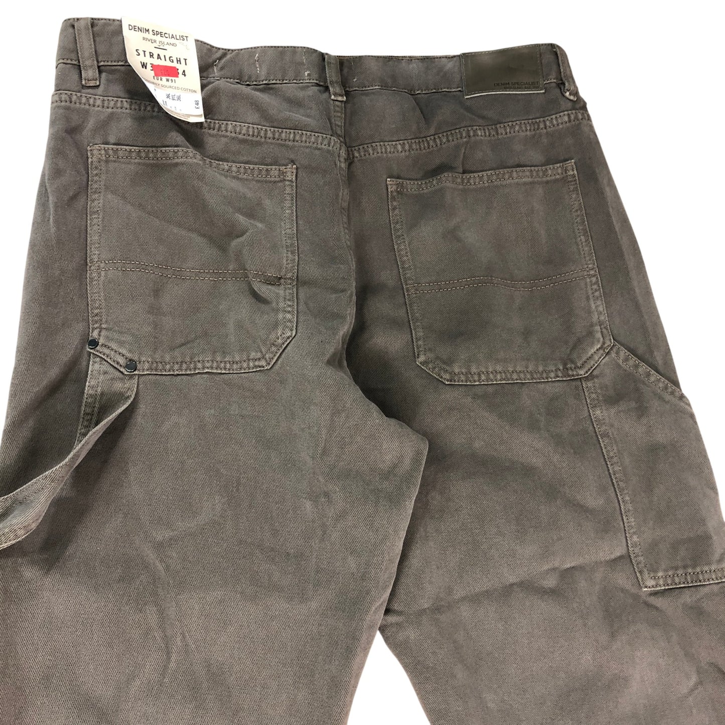 River Island Straight W32 X 34 Cargo Trousers Men's Brown